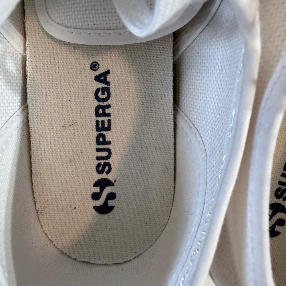 Superga 2750 Cotu Classic Sneakers US 7.5 White Canvas Lace Up - Picture 5 of 8